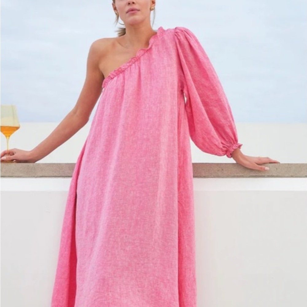 Lake Elegant Pink One-Shoulder Dress